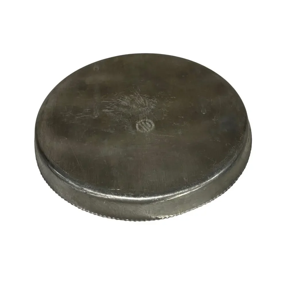 Vintage mid century Wilson hammered aluminum round tray embossed silvertone